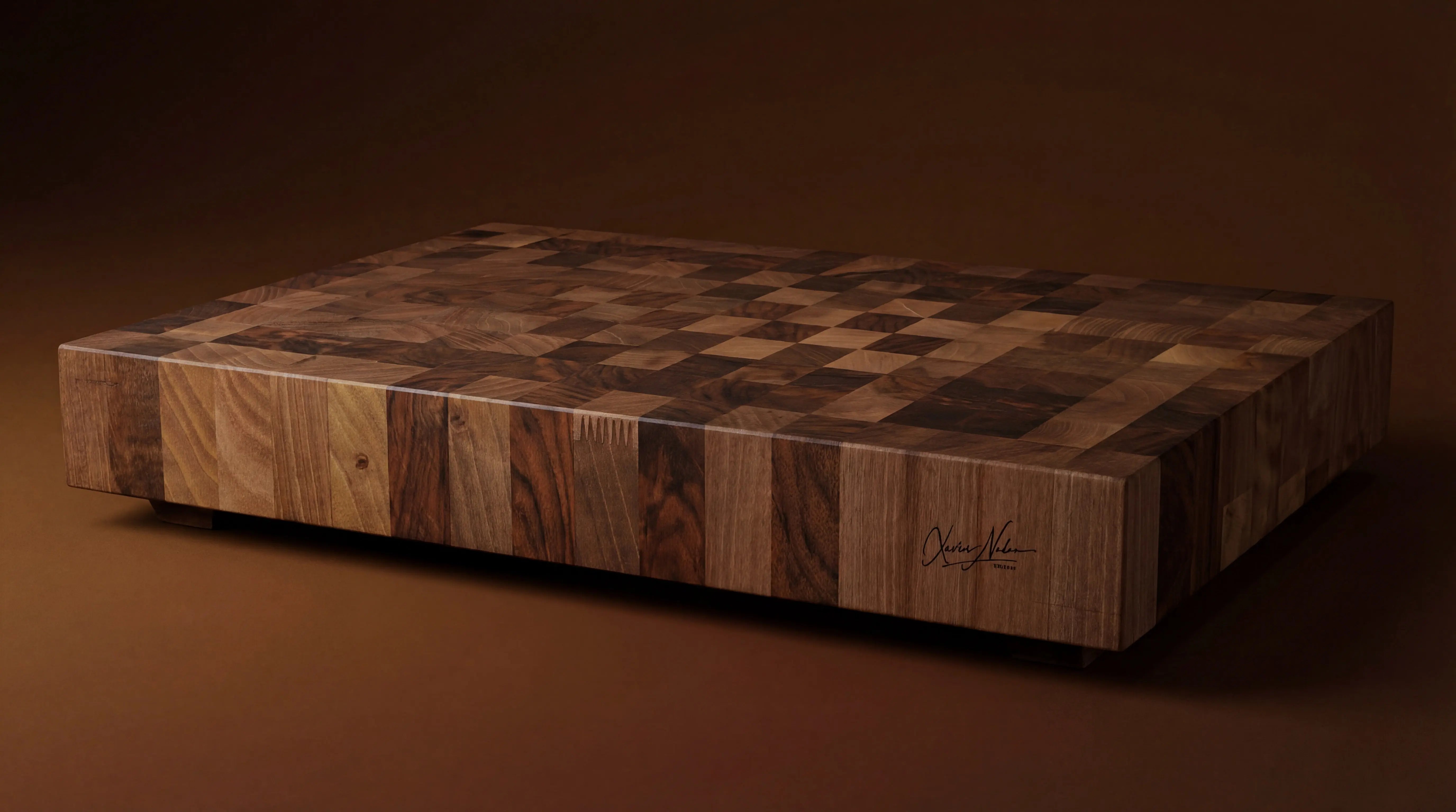 Billot en noyer massif abouté Xavier Nadau Designer